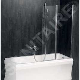 Polysan Paloma - Paroi de baignoire 1200 x 1500 mm, aluminium brillant/verre clair BS-120