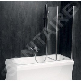 Polysan Paloma - Paroi de baignoire 1200 x 1500 mm, aluminium brillant/verre clair BS-120