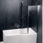 Polysan Paloma - Paroi de baignoire 1200 x 1500 mm, aluminium brillant/verre clair BS-120