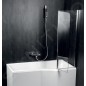 Polysan Paloma - Paroi de baignoire 1200 x 1500 mm, aluminium brillant/verre clair BS-120