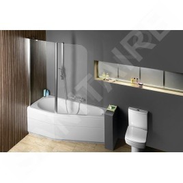 Polysan Paloma - Paroi de baignoire 1200 x 1500 mm, aluminium brillant/verre clair BS-120