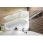 Polysan Paloma - Paroi de baignoire 1200 x 1500 mm, aluminium brillant/verre clair BS-120