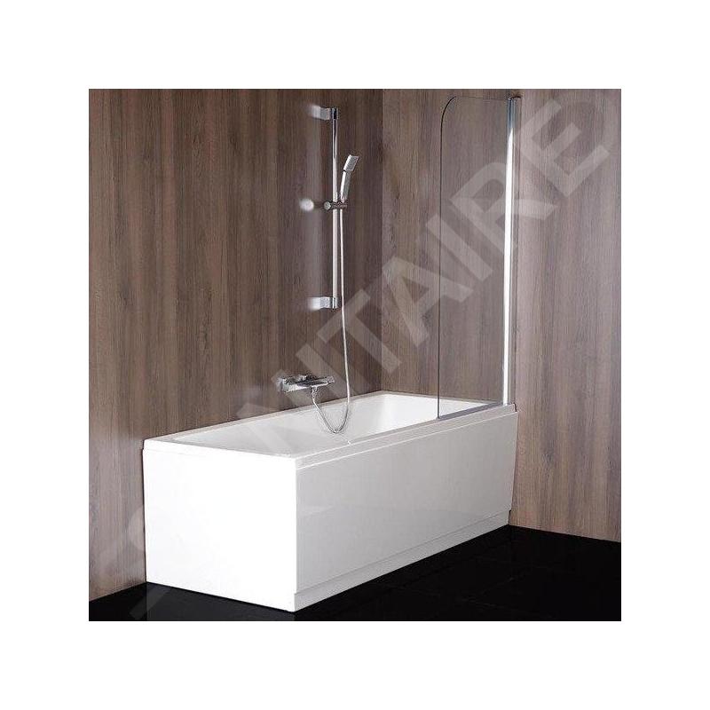 Polysan Spera - Paroi de baignoire 650 x 1500 mm, aluminium brillant/verre clair BS-65