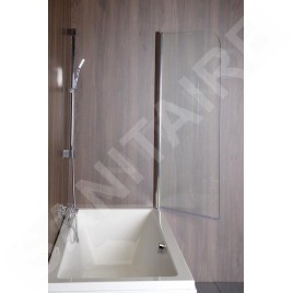 Polysan Spera - Paroi de baignoire 650 x 1500 mm, aluminium brillant/verre clair BS-65