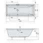 Polysan Baignoires - Baignoire rectangulaire CLEO, 1600 x 700 x 480 mm, blanc 73611 Polysan Baignoires - Baignoire rectangulaire CLEO, 1600 x 700 x 480 mm, blanc 73611