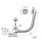 Alcadrain Garnitures de vidage - Garniture de vidange et de trop-plein pour baignoire, longueur 570 mm, chrome A51CRM Alcadrain Garnitures de vidage - Garniture de vidange et de trop-plein pour baignoire, longueur 570 mm, chrome A51CRM