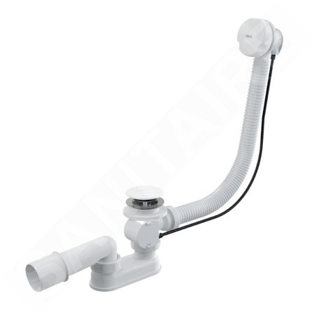 Alcadrain Garnitures de vidage - Kit vidange et trop-plein pour baignoire, longueur 570 mm, blanc A51BM