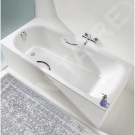 Kaldewei Advantage - Baignoire rectangulaire Saniform Plus Star 335, 1700x700 mm, avec trous pour poignées, antidérapant sur