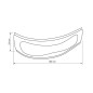 Aqualine Baignoires - Panneau latéral CIDLINA 160, kit de montage inclus, hauteur 54 cm, universel, blanc G3617