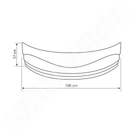 Aqualine Baignoires - Panneau latéral DUNAJ II 140, hauteur 570 mm, kit de montage inclus G1345