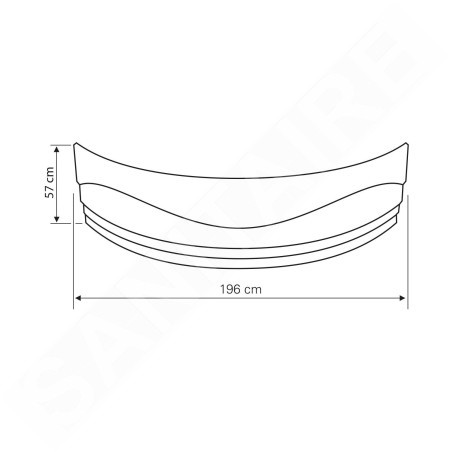 Aqualine Baignoires - Panneau latéral DUNAJ II 140, hauteur 570 mm, kit de montage inclus G1345