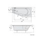 Polysan Baignoires - Baignoire asymétrique Tigra R, 1500 x 750 mm, Heavy Shell, blanc 72933