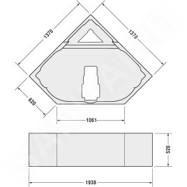 Duravit Accessoires - Support pour baignoire d’angle D-Code, 1400x1400 mm 790476000000000