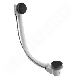 Polysan Accessoires - Garniture de vidage et de trop-plein pour baignoire, avec bowden, longueur 575 mm, noir mat 71680B