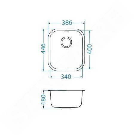 Alveus Variant - Évier 386x446 mm, inox 1091041
