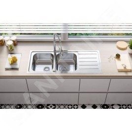 Alveus Line Maxim - Évier 1165x505 mm, avec commande du vidage, inox 1092001