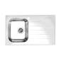 Alveus Glassix - Évier 860x500 mm, avec commande du vidage, verre blanc / inox 1099462