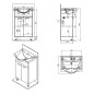 Aqualine Keramia Fresh - Meuble lavabo 511x740x340 mm, blanc 50057 Aqualine Keramia Fresh - Meuble lavabo 511x740x340 mm, blanc 50057