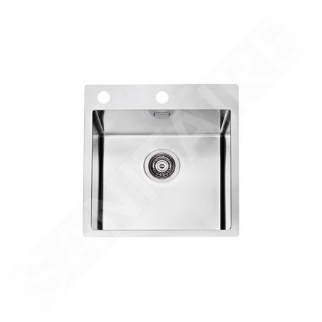 Alveus Pure - Évier 465x525 mm, avec commande du vidage, inox 1103608