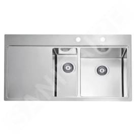 Alveus Pure - Évier 980x525 mm, avec commande du vidage, bac à droite, inox 1103655