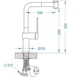 Alveus Robinetterie - Mitigeur d'évier avec douchette extractible, chrome 1103779