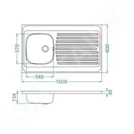 Alveus Classic - Évier 1000x600 mm, inox 1108745