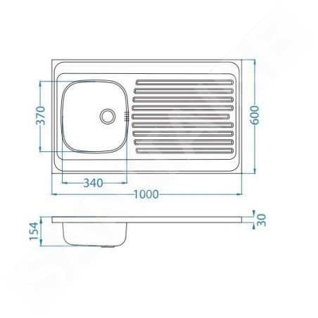 Alveus Classic - Évier 1000x600 mm, inox 1108745