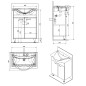 Aqualine Keramia Fresh - Meuble lavabo 606x740x337 mm, blanc 50063A Aqualine Keramia Fresh - Meuble lavabo 606x740x337 mm, blanc 50063A