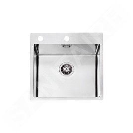 Alveus Pure - Évier 565x525 mm, avec commande du vidage, inox 1122385