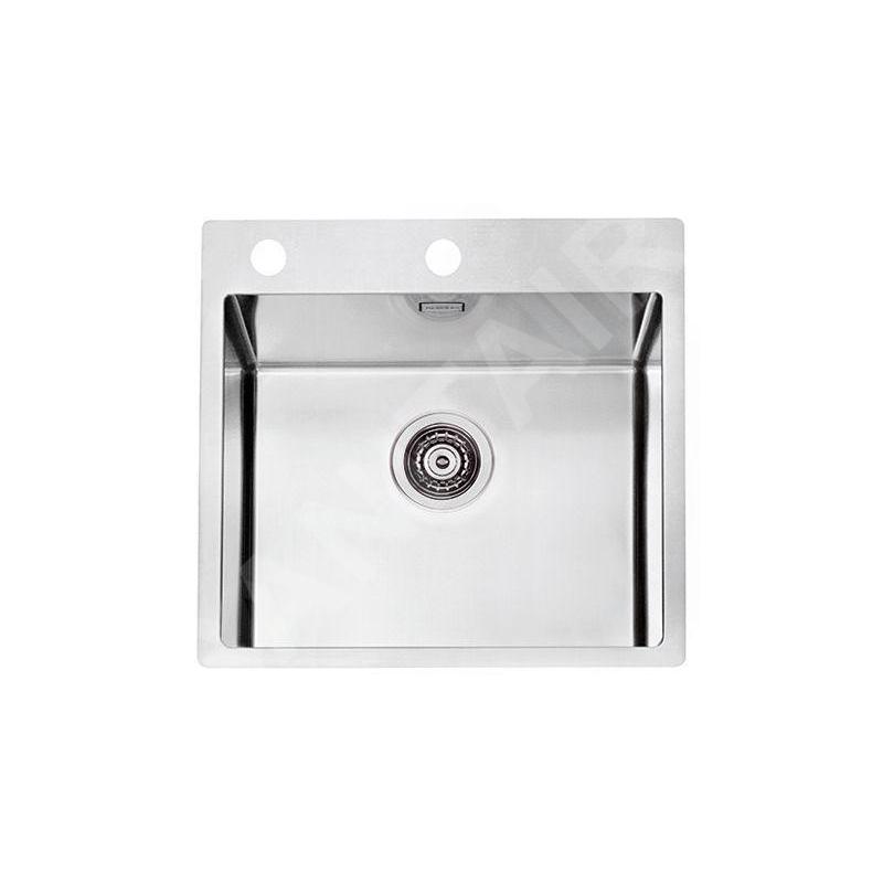 Alveus Pure - Évier 565x525 mm, avec commande du vidage, inox 1122385