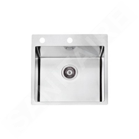 Alveus Pure - Évier 565x525 mm, avec commande du vidage, inox 1122385