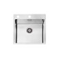 Alveus Pure - Évier 565x525 mm, avec commande du vidage, inox 1122385