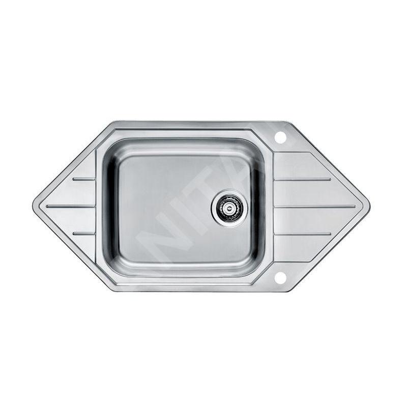 Alveus Praktik - Évier 985x500 mm, avec commande du vidage, inox 1122594