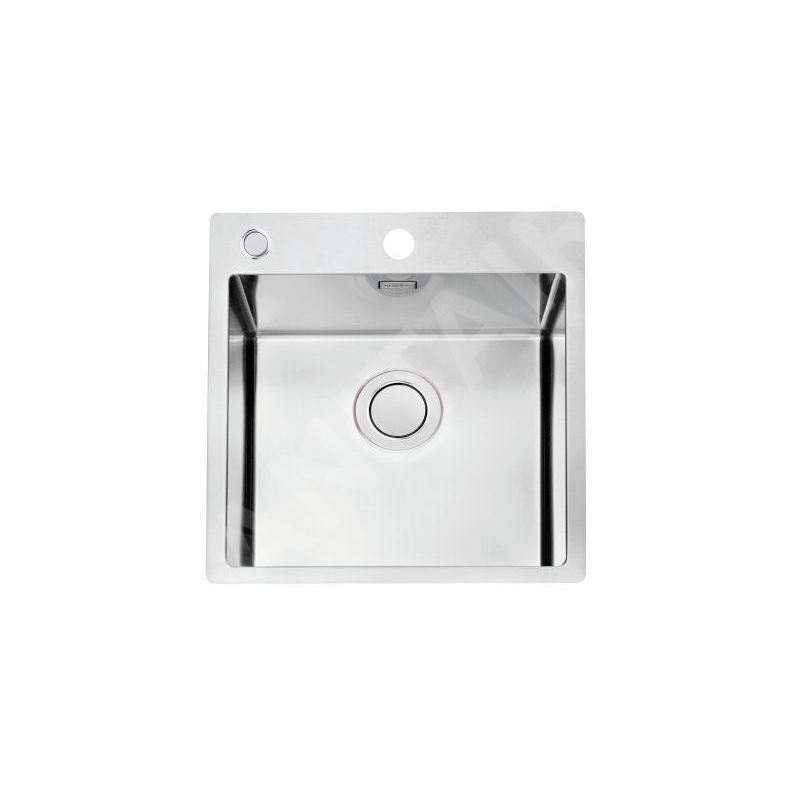 Alveus Pure Up - Évier 465x525 mm, avec commande du vidage, inox 1123786