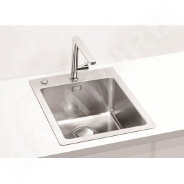 Alveus Pure Up - Évier 465x525 mm, avec commande du vidage, inox 1123786
