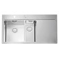 Alveus Pure Up - Évier 980x525 mm, avec commande du vidage, bac à gauche, inox 1123793