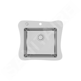 Alveus Jubilee - Évier 615x546 mm, avec commande du vidage, inox 1126054