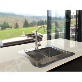 Alveus Jubilee - Évier 615x546 mm, avec commande du vidage, inox 1126054