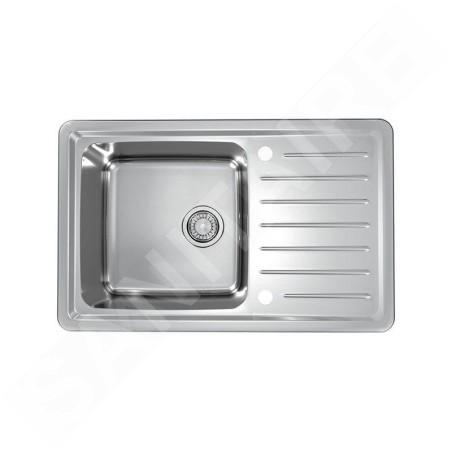 Alveus Galeo - Évier 790x500 mm, avec commande du vidage, inox 1128553