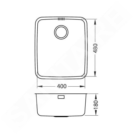 Alveus Luno - Évier 429x511 mm, inox 1129252