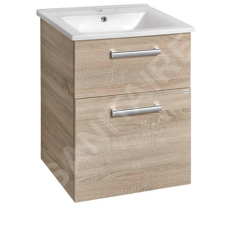 Aqualine Vega - Meuble lavabo 515x726x436 mm, 2 tiroirs, chêne platine VG853 Aqualine Vega - Meuble lavabo 515x726x436 mm, 2 tiroirs, chêne platine VG853
