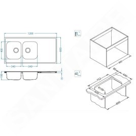 Alveus Classic Pro - Évier 1200x600 mm, inox 1130474