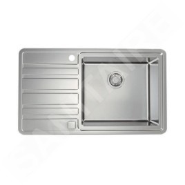Alveus Rando - Évier 860x500 mm, avec commande du vidage, bac à droite, inox 1131208