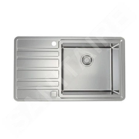 Alveus Rando - Évier 860x500 mm, avec commande du vidage, bac à droite, inox 1131208