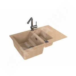 Alveus Cadit - Évier en granit, 790x500 mm, avec commande de vidage, beige 1131359