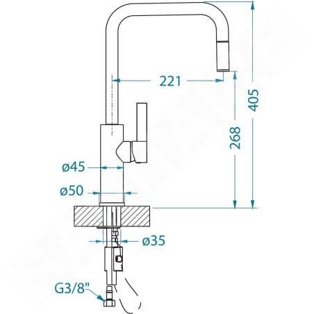 Alveus Robinetterie - Mitigeur d’évier avec bec extractible, chrome 1132176