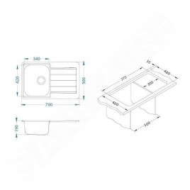 Alveus Line Max - Évier 790x500 mm, inox 1136608