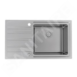 Alveus Rando Up - Évier 865x505 mm, avec commande du vidage, bac à droite, inox 1136610