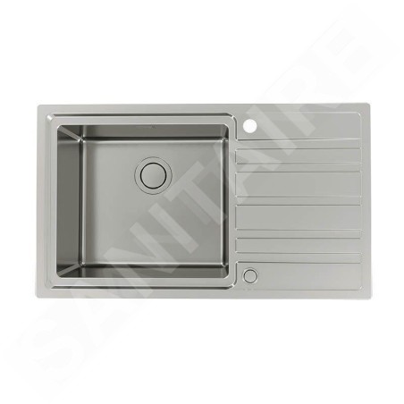 Alveus Rando Up - Évier, 865x505 mm, avec commande du vidage, bac à gauche, inox 1136611