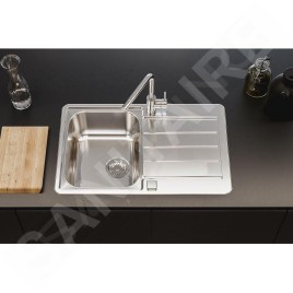 Alveus Line Max - Évier 790x500 mm, avec commande du vidage, inox 1137342